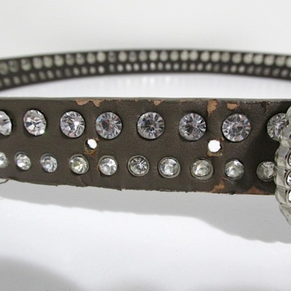 VTG Tan Rhinestone Belt - Picture 6 of 7